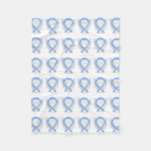 Periwinkle Angel Awareness Ribbon Soft Blankets