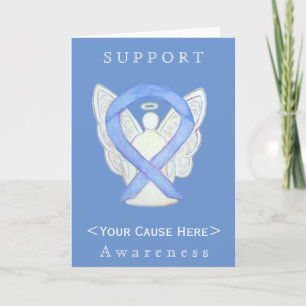 Periwinkle Awareness Ribbon Angel Customised Card