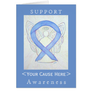 Periwinkle Awareness Ribbon Angel Customised Card