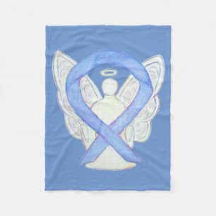 Periwinkle Awareness Ribbon Angel Soft Blanket