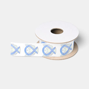 Periwinkle Awareness Ribbon Angels Custom Design Satin Ribbon
