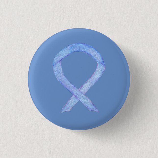 Periwinkle Awareness Ribbon Custom Art Pins (Front)