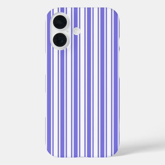 Periwinkle blue and white candy stripes Case-Mate iPhone case (Back)