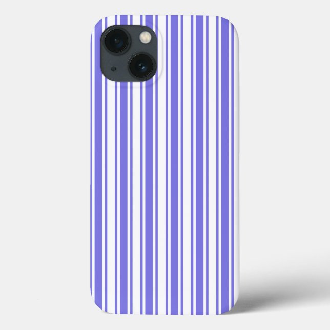 Periwinkle blue and white candy stripes Case-Mate  iPhone Case (Back)