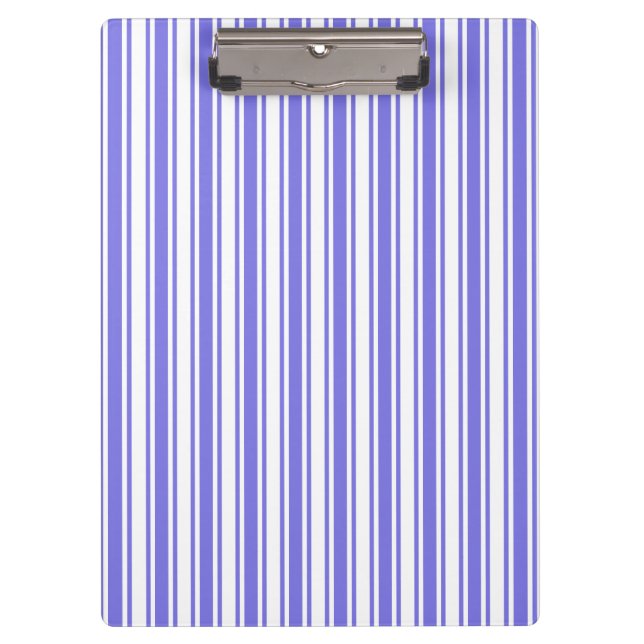 Periwinkle blue and white candy stripes clipboard (Front)