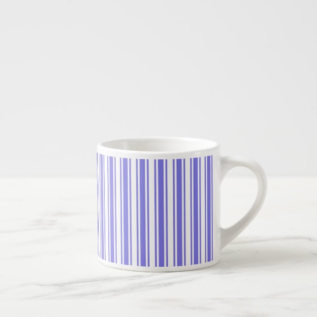 Periwinkle blue and white candy stripes espresso cup (Right)