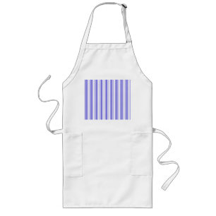 Periwinkle blue and white candy stripes long apron