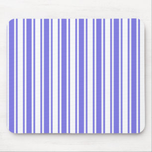 Periwinkle blue and white candy stripes mouse mat