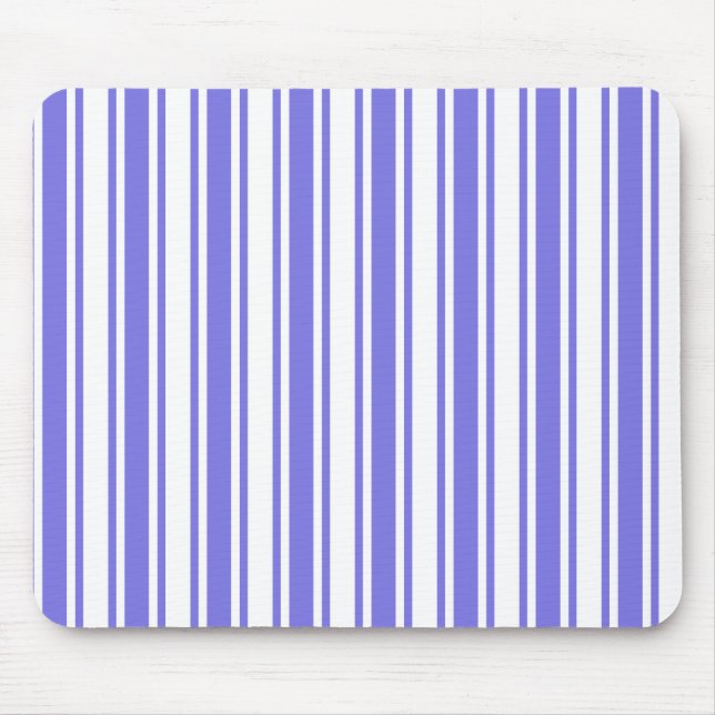 Periwinkle blue and white candy stripes mouse mat (Front)