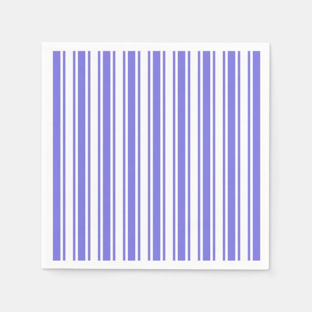 Periwinkle blue and white candy stripes napkin (Front)