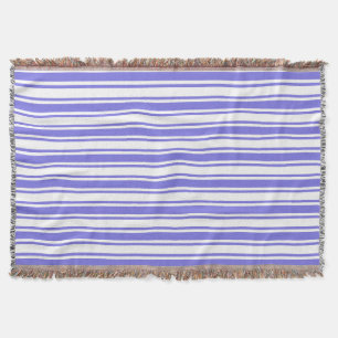 Periwinkle blue and white candy stripes throw blanket