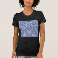 Periwinkle Blue and White Damask