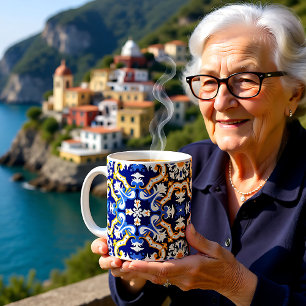 💙💛 periwinkle, blue and yellow Azulejos  Coffee Mug