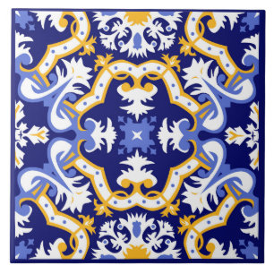 💙💛 periwinkle, blue and yellow Azulejos  Tile