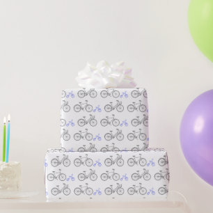 Periwinkle Blue Bicycle Wrapping Paper