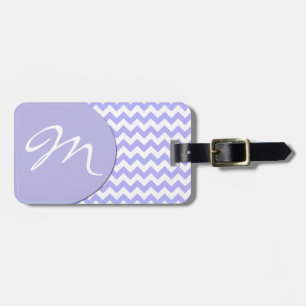 Periwinkle Blue Chevron Monogram Luggage Tag