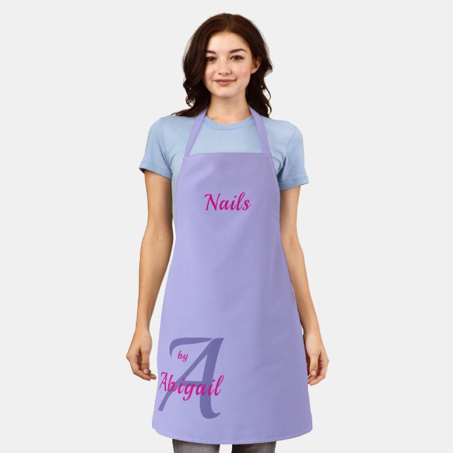 Periwinkle Blue Chic Nails By "Your Name" Apron (Worn)
