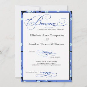 Periwinkle Blue Christian Wedding Invitation