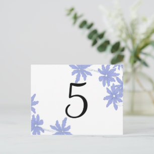 Periwinkle Blue Daisies Table Number Postcard