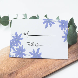 Periwinkle Blue Daisies Wedding Place Cards