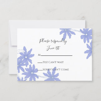 Periwinkle Blue Daisies Wedding RSVP Response Card