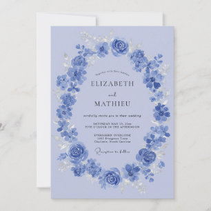 Periwinkle Blue Enchanting Romantic Wedding Invitation