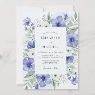 Periwinkle Blue Ethereal Spring Wedding Invitation