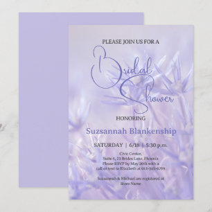 Periwinkle Blue Floral Background Bridal Shower Invitation