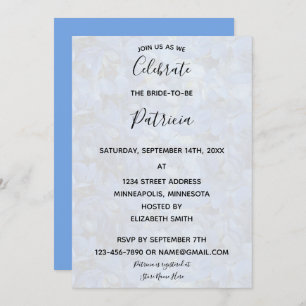 Periwinkle Blue Hydrangeas Bridal Shower Invitation