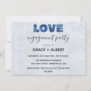 Periwinkle Blue Hydrangeas Engagement Party Invitation