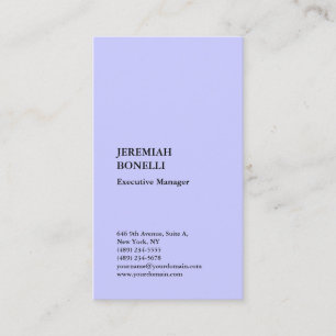 Periwinkle blue minimalist modern premium silk business card