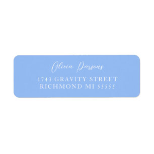 Periwinkle Blue Modern Elegantly Scripted Label