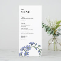 Periwinkle Blue Modern Floral Wedding Dinner
