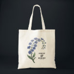 Periwinkle Blue Modern Floral Wedding Welcome Tote Bag<br><div class="desc">A periwinkle colour palette sets this wedding welcome tote bag apart from the rest. The design features a modern floral bouquet,  and you may customise all of the text. Coordinating items available.</div>