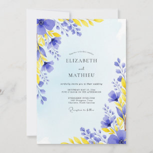Periwinkle Blue Sunlit Meadow Wedding Invitation