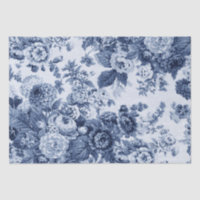 Periwinkle Blue Vintage Floral Toile No.3
