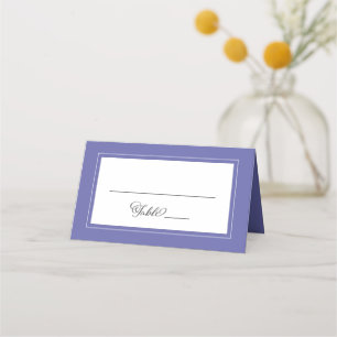 Periwinkle Blue Wedding Elegant Chic Border Modern Place Card