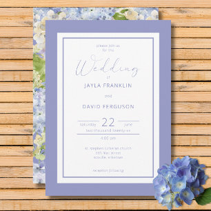 Periwinkle Blue White Hydrangea Flowers Invitation