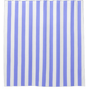 Periwinkle Blue White Vertical Stripe NL #0 Shower Curtain