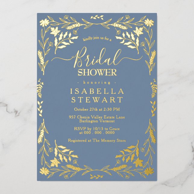 Periwinkle Boho Modern Typography Bridal Shower (Front)