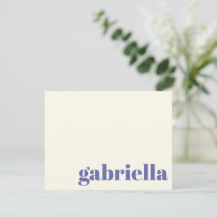 Periwinkle Bold Typography Personalised Name Card