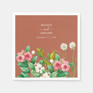 Periwinkle Burnt Orange Terracotta Wedding Napkin