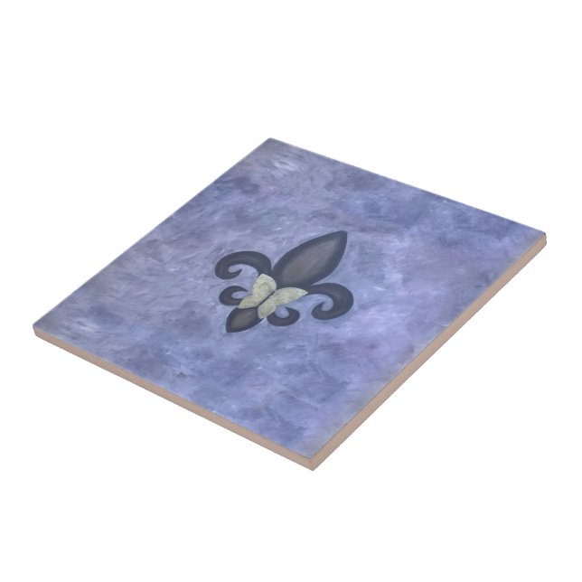 Periwinkle Butterfleur | Fleur de Lis Butterfly Tile (Side)