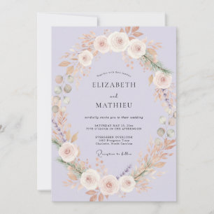 Periwinkle Champagne Ranunculus Soft Eucalyptus We Invitation
