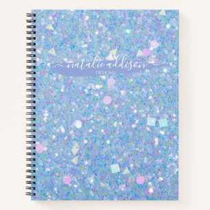 Periwinkle Chunky Glitter   Personalised Notebook