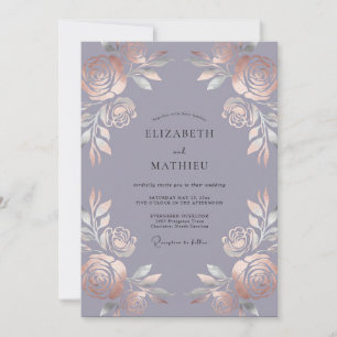 Periwinkle Copper Painted Wedding Invitation