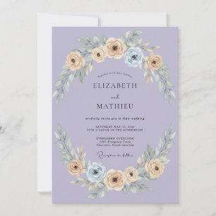 Periwinkle Creamy Painted Wedding Invitation