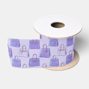 Periwinkle Croc Texture Handbag Fashion Repeat Pat Satin Ribbon