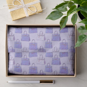 Periwinkle Croc Texture Handbag Fashion Repeat Pat Tissue Paper