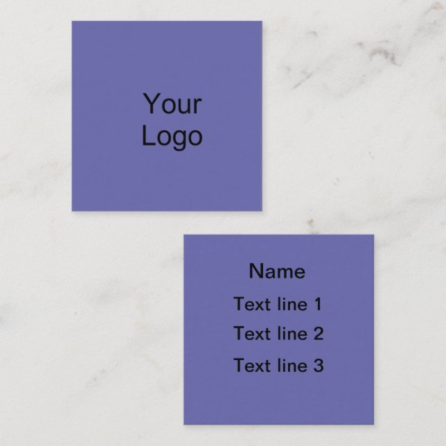 Periwinkle. Custom text. Square Business Card (Front/Back)